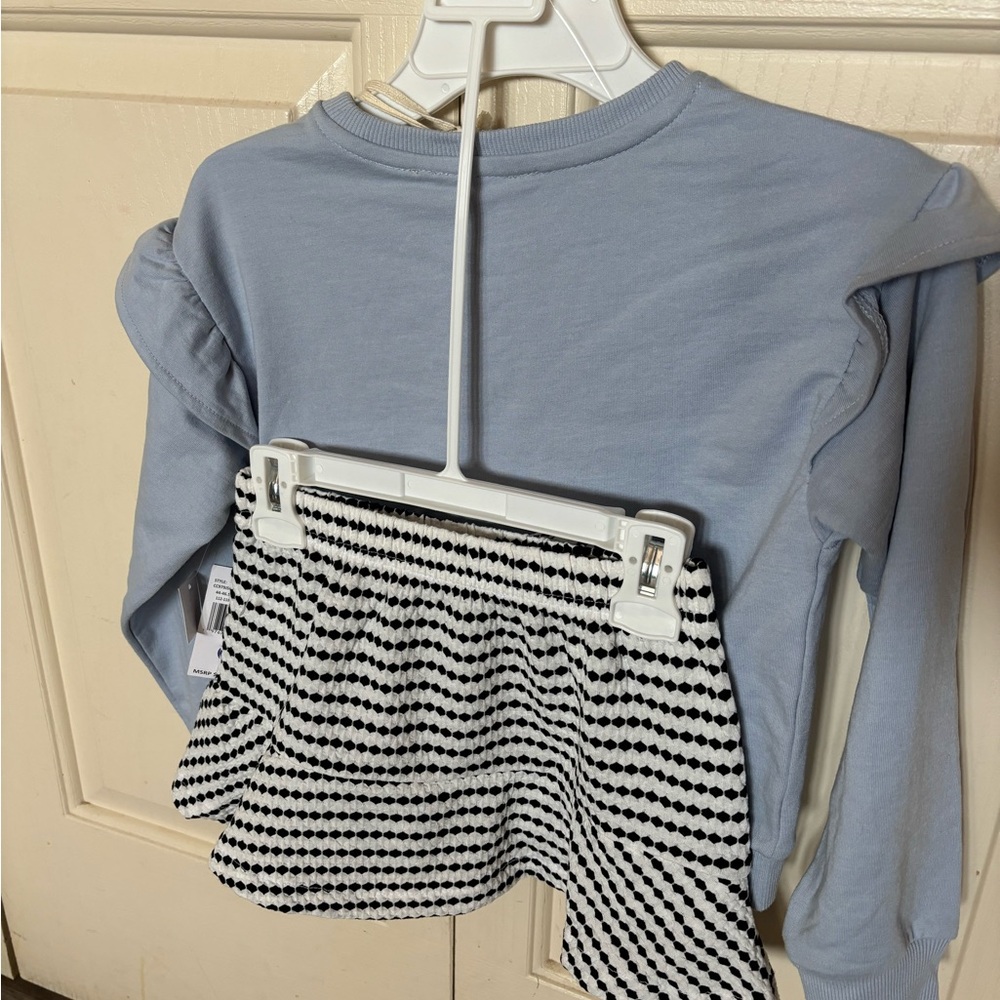 Jessica Simpson Light Blue Ruffle Sweatshirt Set - Picture 2 of 3